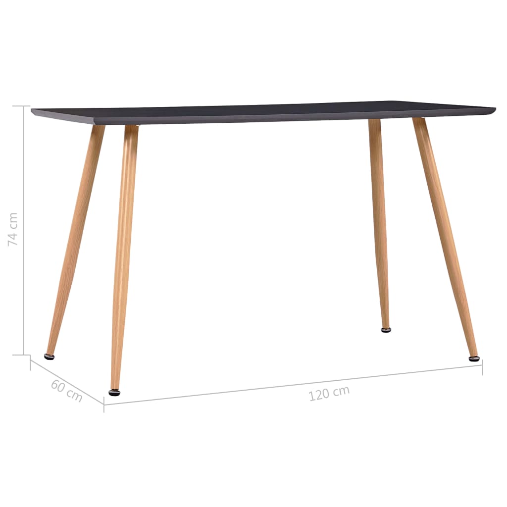 Tavolo da Pranzo Grigio e Rovere 120x60x74 cm in MDF | homemem39