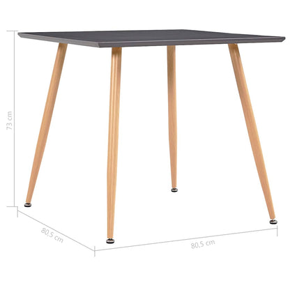 Tavolo da Pranzo Grigio e Rovere 80,5x80,5x73 cm in MDF