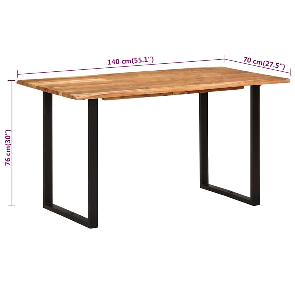 Tavolo da Pranzo 140x70x76 cm in Legno Massello di Acacia | homemem39