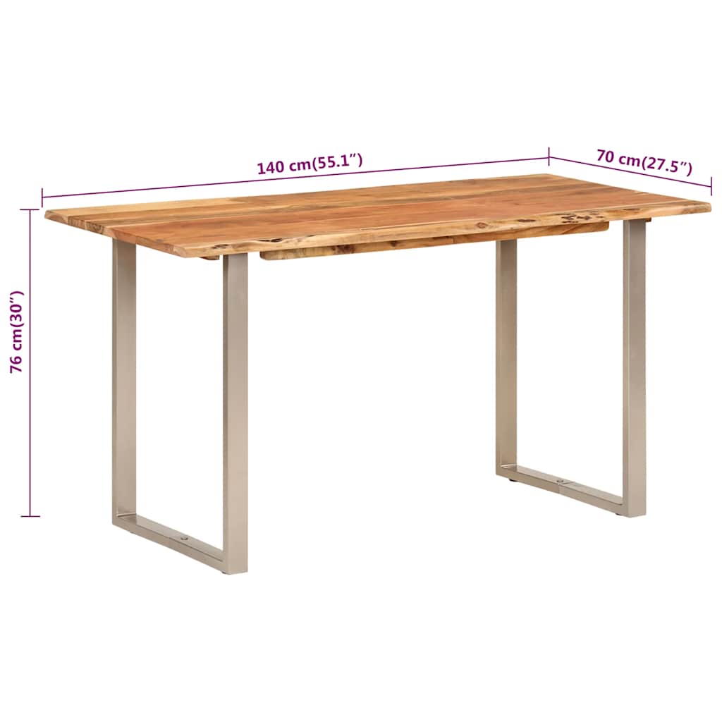 Tavolo da Pranzo 140x70x76 cm in Legno Massello di Acacia | homemem39