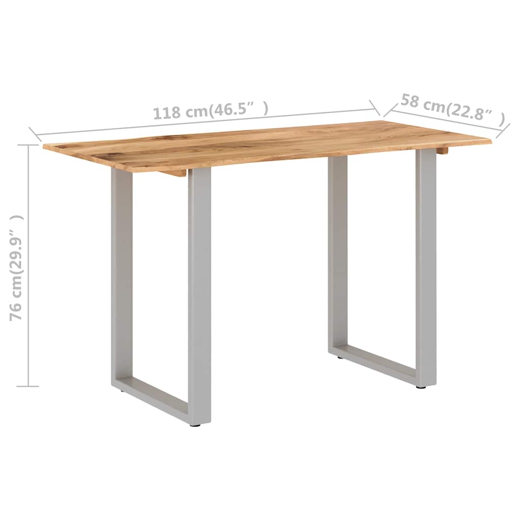 Tavolo da Pranzo 118x58x76 cm in Legno Massello di Acacia | homemem39