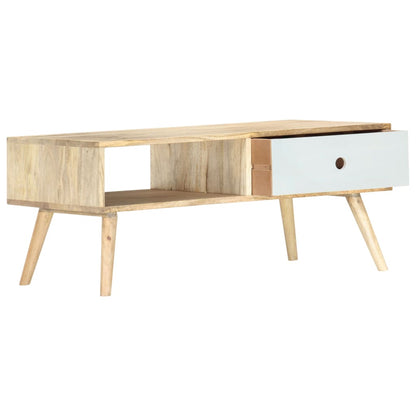 Tavolino da Salotto 90x50x40 cm in Legno Massello di Mango | homemem39