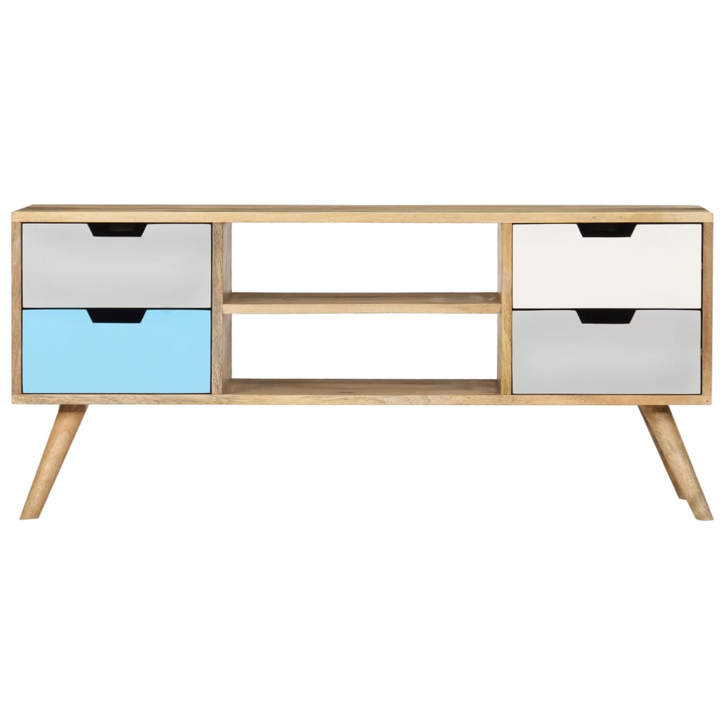 Mobile Porta TV 110x35x48 cm Legno Massello di Mango | homemem39