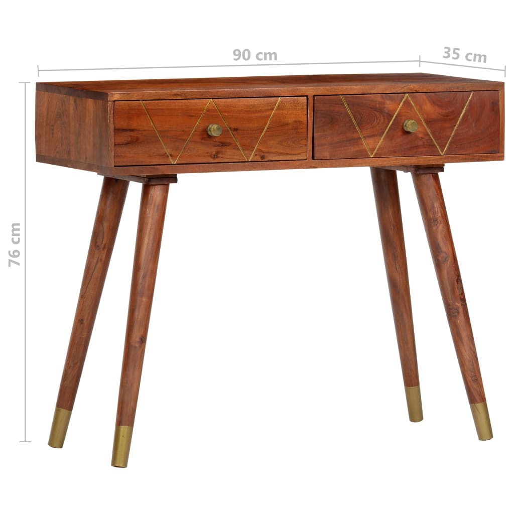 Tavolo Consolle 90x35x76 cm in Legno Massello d'Acacia - homemem39