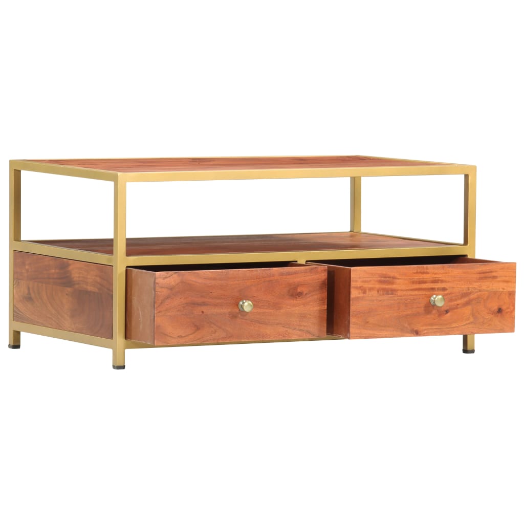 Tavolino da Salotto 90x50x40 cm in Legno Massello di Acacia | homemem39