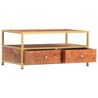 Tavolino da Salotto 90x50x40 cm in Legno Massello di Acacia | homemem39