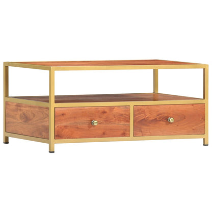 Tavolino da Salotto 90x50x40 cm in Legno Massello di Acacia | homemem39