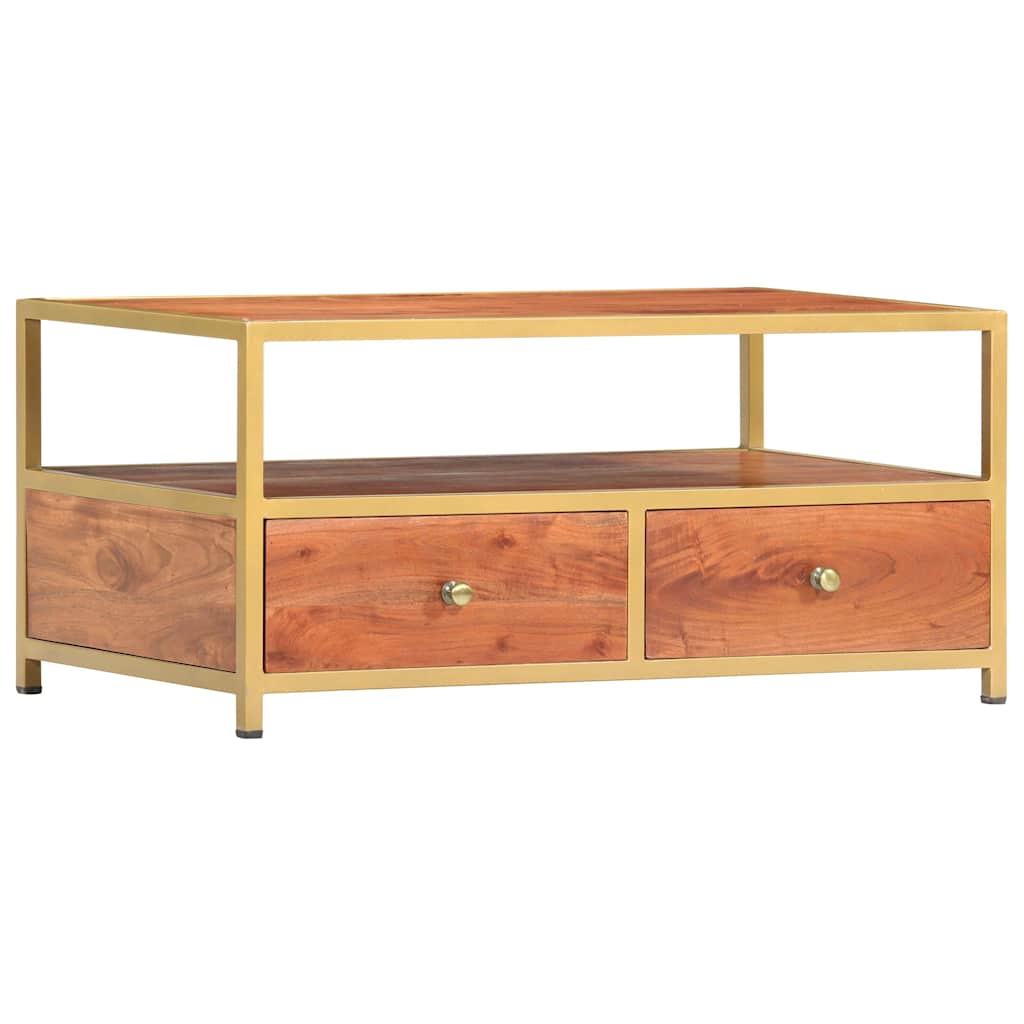Tavolino da Salotto 90x50x40 cm in Legno Massello di Acacia