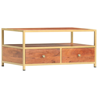 Tavolino da Salotto 90x50x40 cm in Legno Massello di Acacia