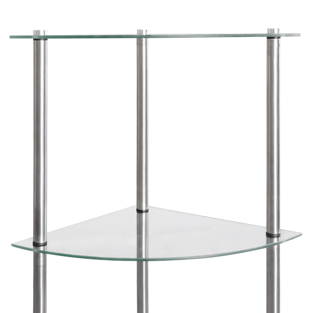 Scaffale a 6 Livelli Trasparente 30x30x160 cm Vetro Temperato | homemem39