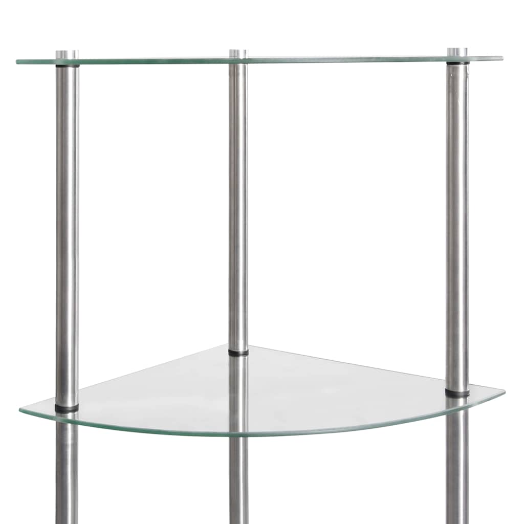 Scaffale a 6 Livelli 30x30x160 cm vetro temperato