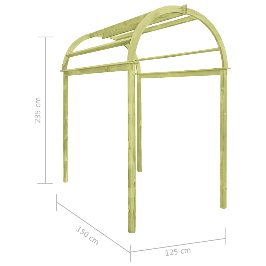 Arco a Traliccio 125x150x235cm in Legno di Pino Impregnato | homemem39