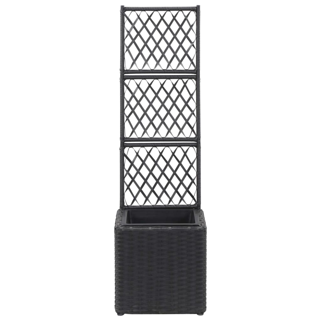 Letto Rialzato con Traliccio 1 Vaso 30x30x107cm Polyrattan Nero | homemem39