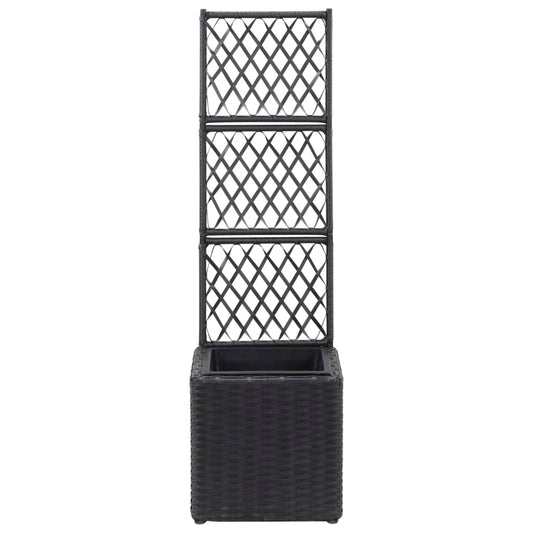 Letto Rialzato con Traliccio 1 Vaso 30x30x107cm Polyrattan Nero | homemem39