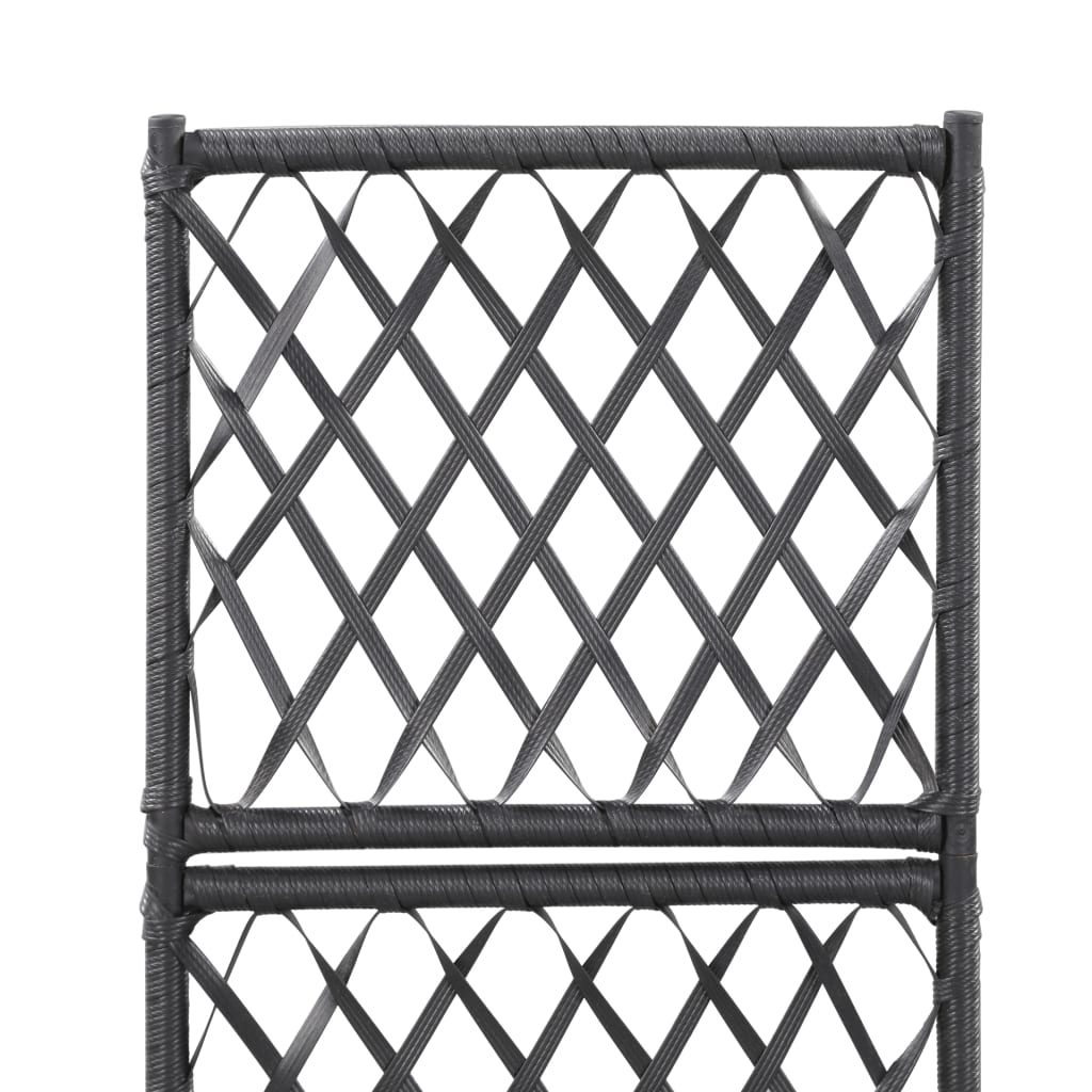 Letto Rialzato con Traliccio 1 Vaso 30x30x107cm Polyrattan Nero | homemem39