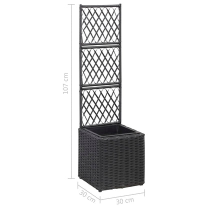 Letto Rialzato con Traliccio 1 Vaso 30x30x107cm Polyrattan Nero | homemem39