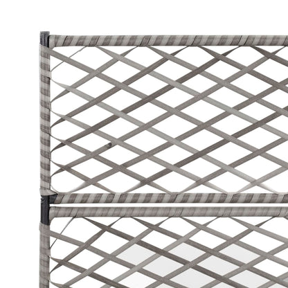 Letto Rialzato a Traliccio 3 Vasi 83x30x130cm Polyrattan Grigio
