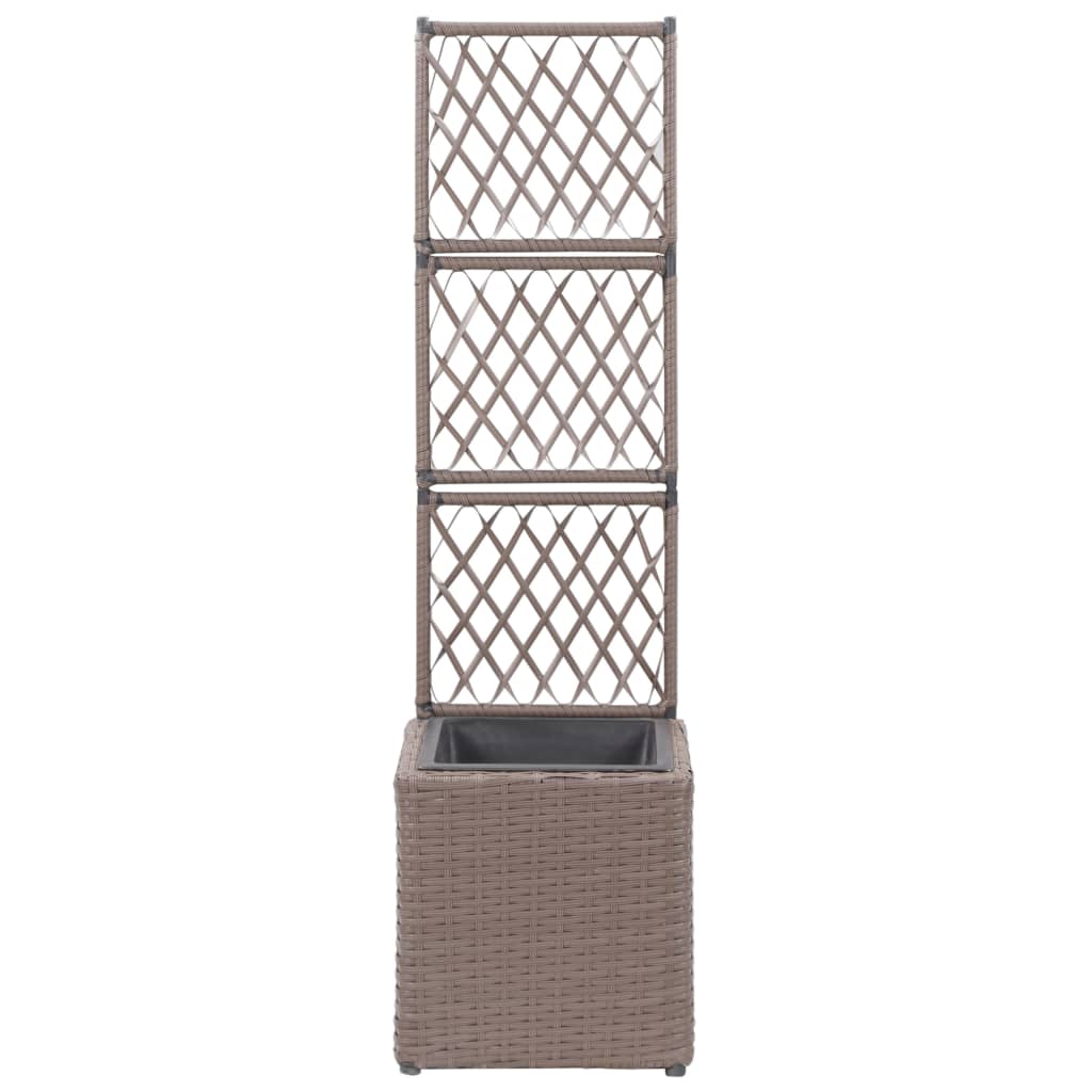 Letto Rialzato Traliccio 1 Vaso 30x30x107cm Polyrattan Marrone | homemem39