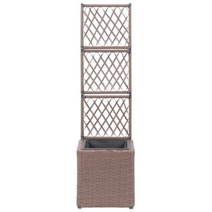 Letto Rialzato Traliccio 1 Vaso 30x30x107cm Polyrattan Marrone | homemem39