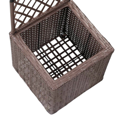 Letto Rialzato Traliccio 1 Vaso 30x30x107cm Polyrattan Marrone | homemem39