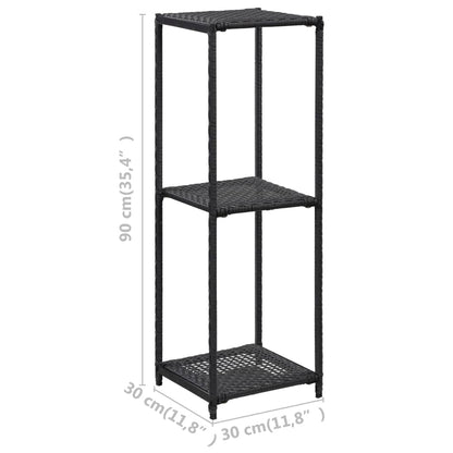 Scaffale Nero 30x30x90 cm in Polyrattan | homemem39