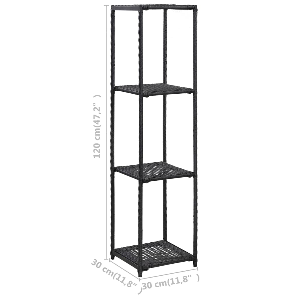 Scaffale Nero 30x30x120 cm in Polyrattan | homemem39
