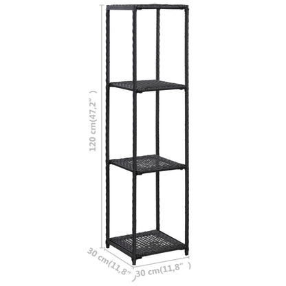 Scaffale Nero 30x30x120 cm in Polyrattan | homemem39