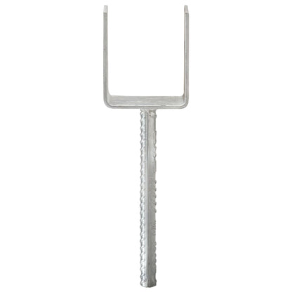 Picchetti per Recinzione 6 pz Argento 8x6x30 cm Acciaio Zincato - homemem39