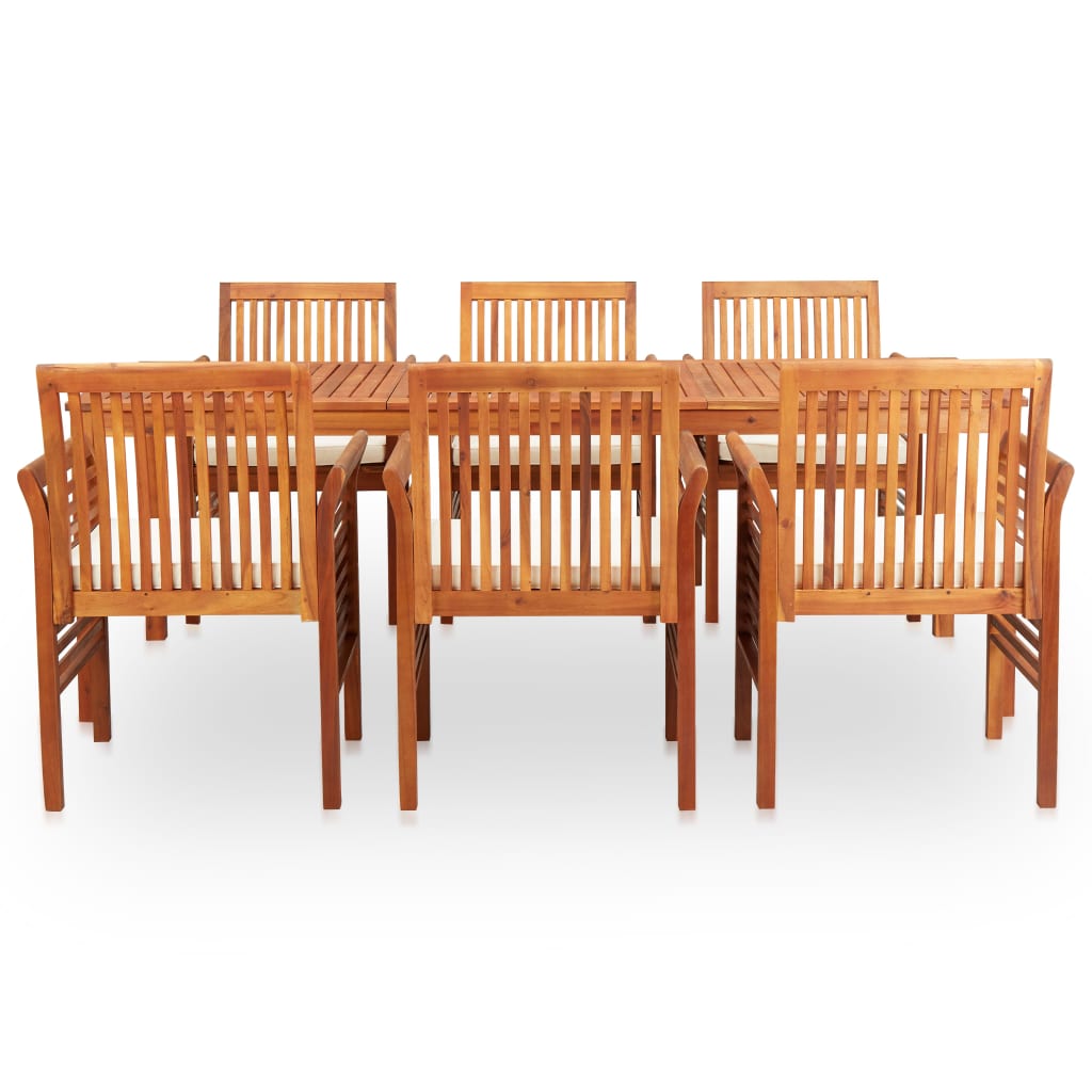 Set da Pranzo da Giardino 7 pz con Cuscini Massello di Acacia - homemem39