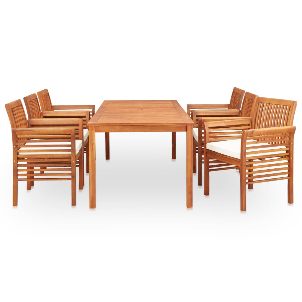 Set da Pranzo da Giardino 7 pz con Cuscini Massello di Acacia - homemem39