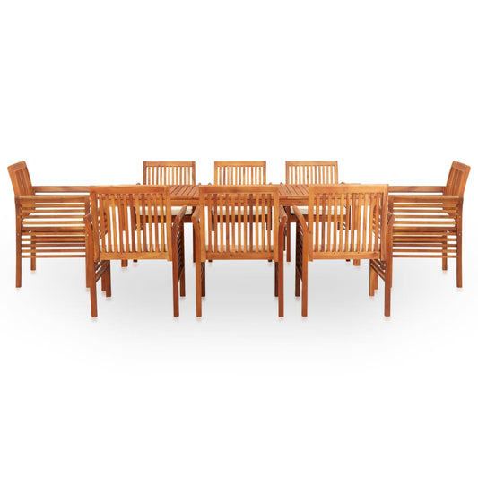 Set da Pranzo da Giardino 9 pz con Cuscini Massello di Acacia - homemem39