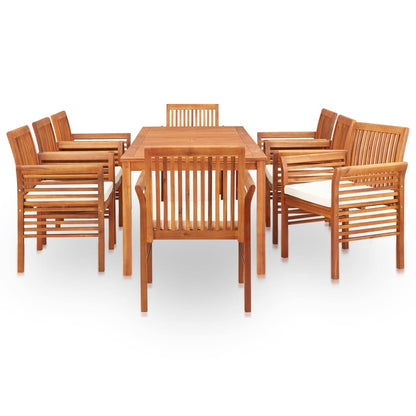 Set da Pranzo da Giardino 9 pz con Cuscini Massello di Acacia - homemem39