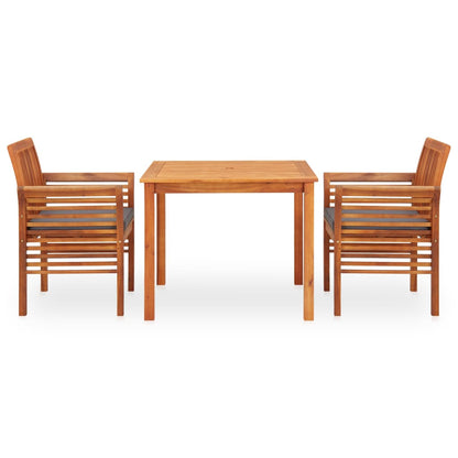 Set da Pranzo da Giardino 3 pz con Cuscini Massello di Acacia - homemem39