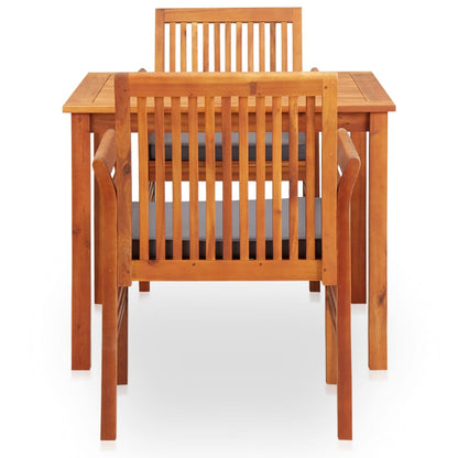 Set da Pranzo da Giardino 3 pz con Cuscini Massello di Acacia - homemem39