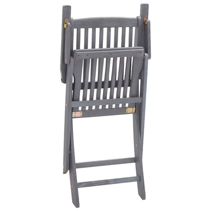 Set da Pranzo per Giardino 5 pz Legno Massello di Acacia Grigio