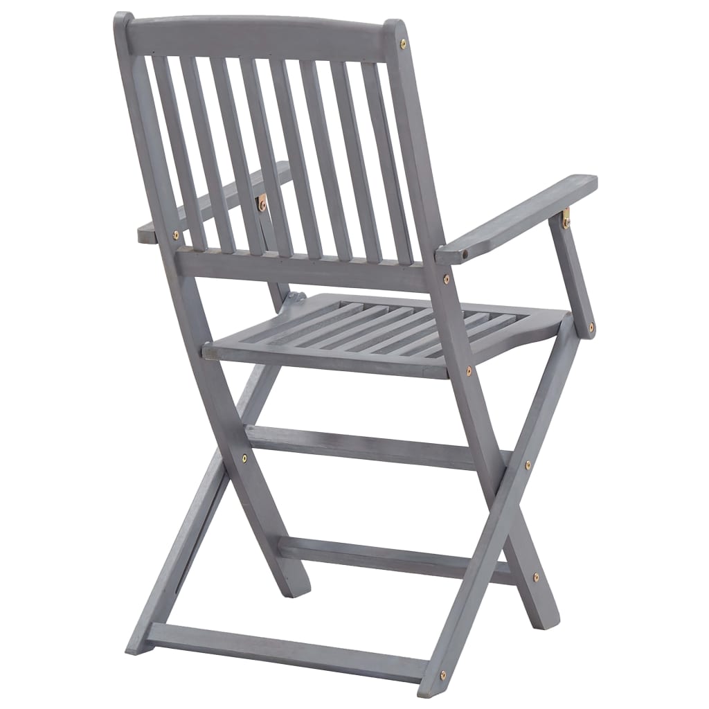 Set da Pranzo per Giardino 7 pz Legno Massello di Acacia Grigio | homemem39