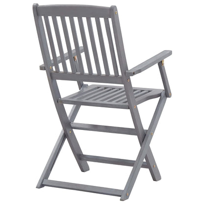 Set da Pranzo per Giardino 7 pz Legno Massello di Acacia Grigio | homemem39