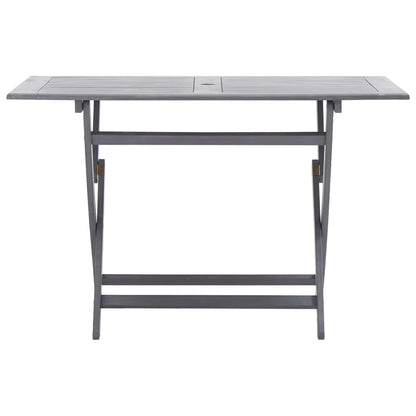 Set da Pranzo per Giardino 7 pz Legno Massello di Acacia Grigio