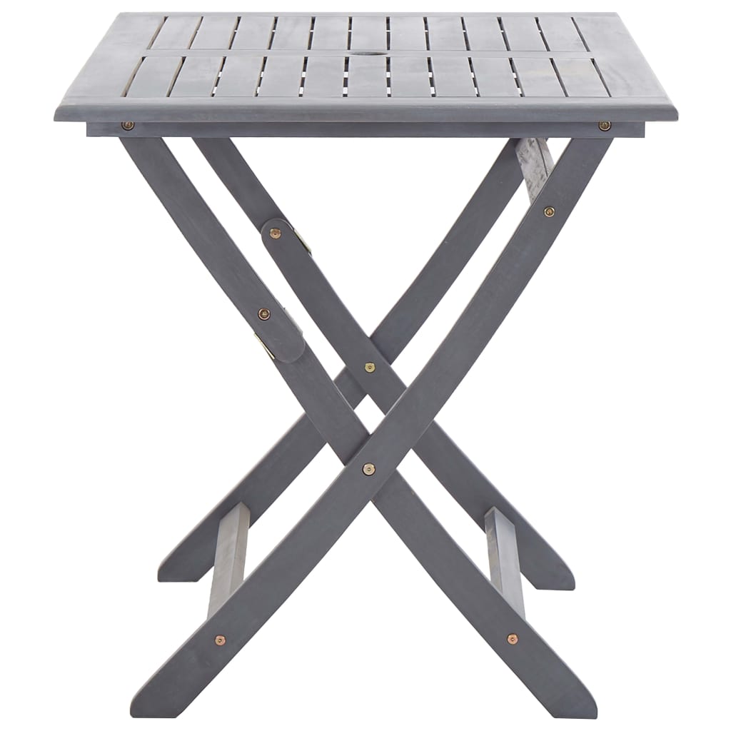 Set da Pranzo per Giardino 7 pz Legno Massello di Acacia Grigio