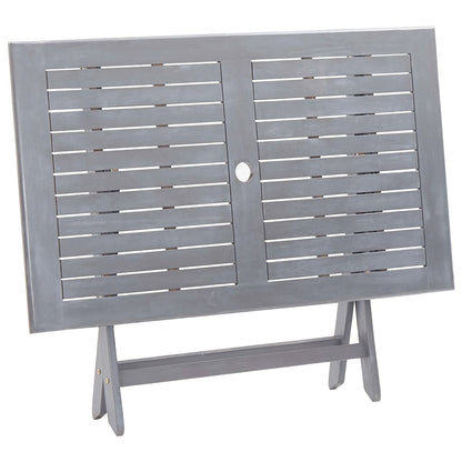 Set da Pranzo per Giardino 7 pz Legno Massello di Acacia Grigio | homemem39