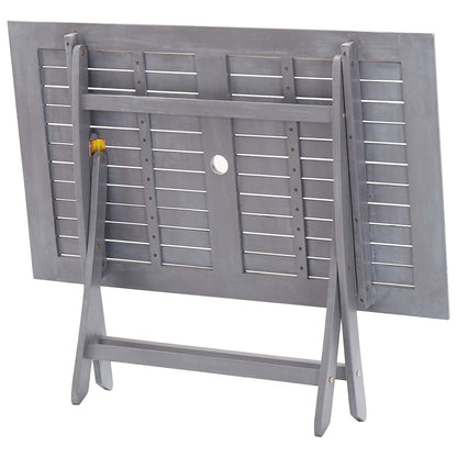 Set da Pranzo per Giardino 7 pz Legno Massello di Acacia Grigio | homemem39