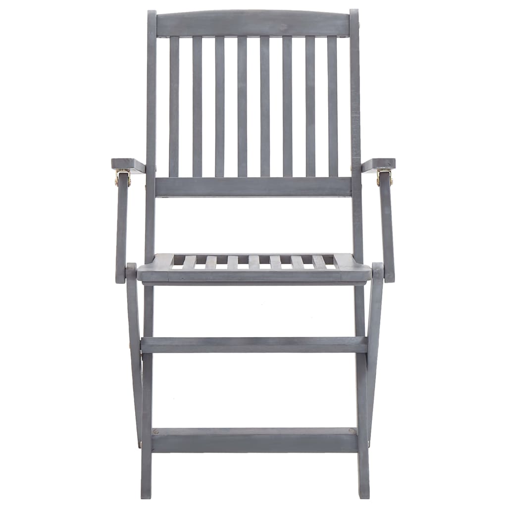 Set da Pranzo per Giardino 7 pz Legno Massello di Acacia Grigio