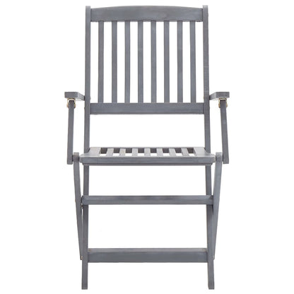 Set da Pranzo per Giardino 5 pz Legno Massello di Acacia Grigio