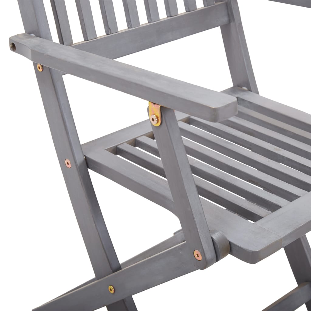 Set da Pranzo per Giardino 5 pz Legno Massello di Acacia Grigio