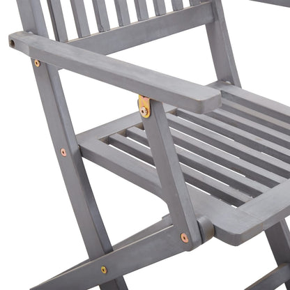 Set da Pranzo per Giardino 5 pz Legno Massello di Acacia Grigio