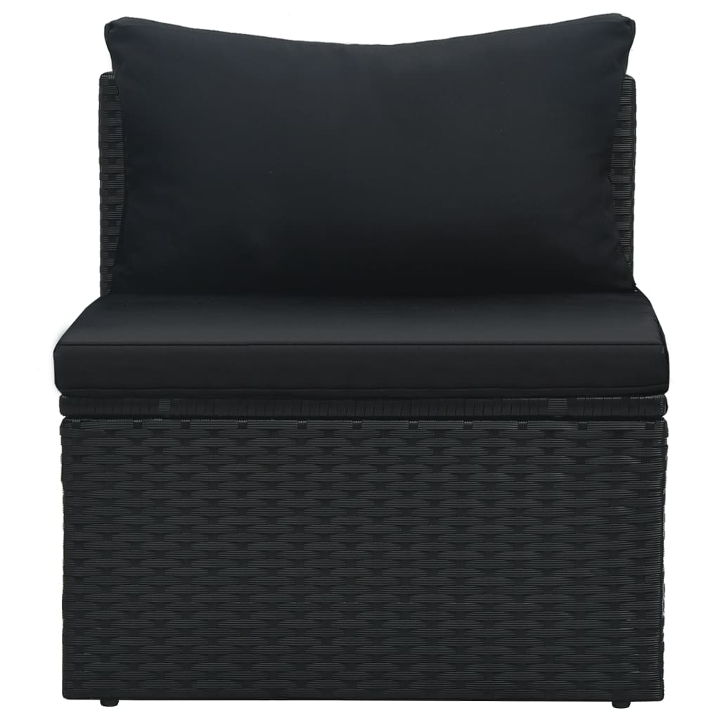 Set Divani da Giardino 6 pz con Cuscini in Polyrattan Nero - homemem39