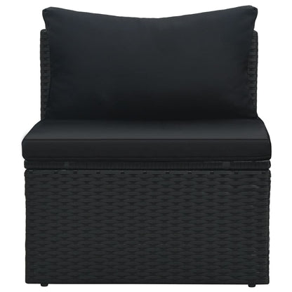 Set Divani da Giardino 6 pz con Cuscini in Polyrattan Nero - homemem39