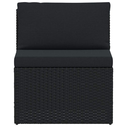 Set Divani da Giardino 4 pz con Cuscini in Polyrattan Nero