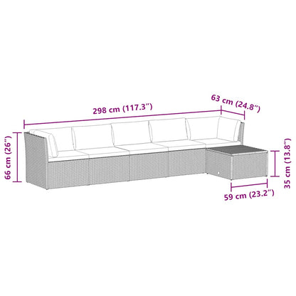Set Divani da Giardino 4 pz con Cuscini in Polyrattan Nero | homemem39