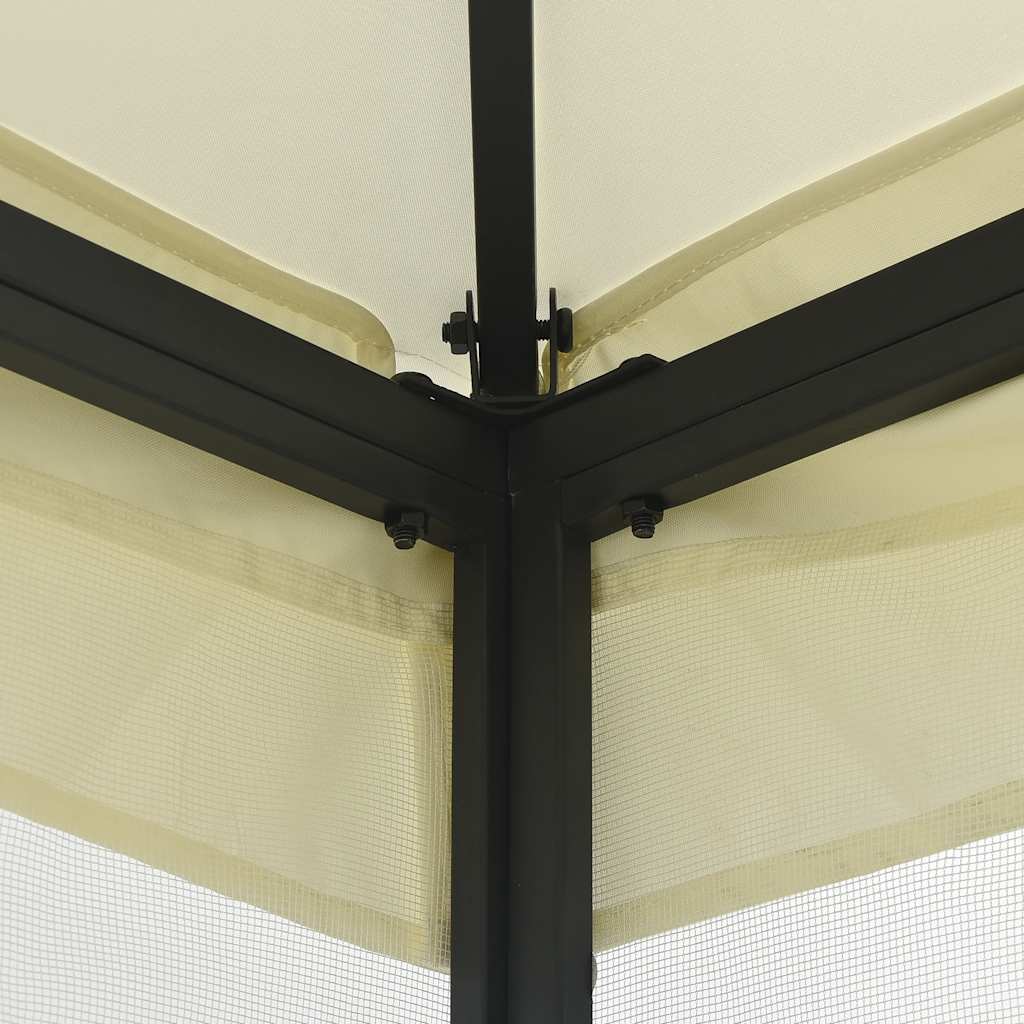 Gazebo con Rete 300x300x265 cm Crema - homemem39